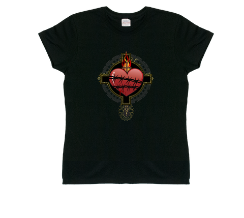 SACRED HEART - BLACK - WOMENS